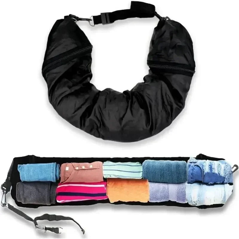 Fillable Travel Pillowcase & Organizer – Carry-On Airplane Cushion & Storage Bag in One