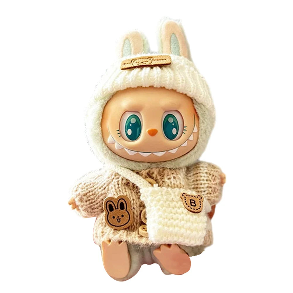 Mini Labubu Doll Clothes – 17cm Kpop Overalls Outfit (Clothes Only)