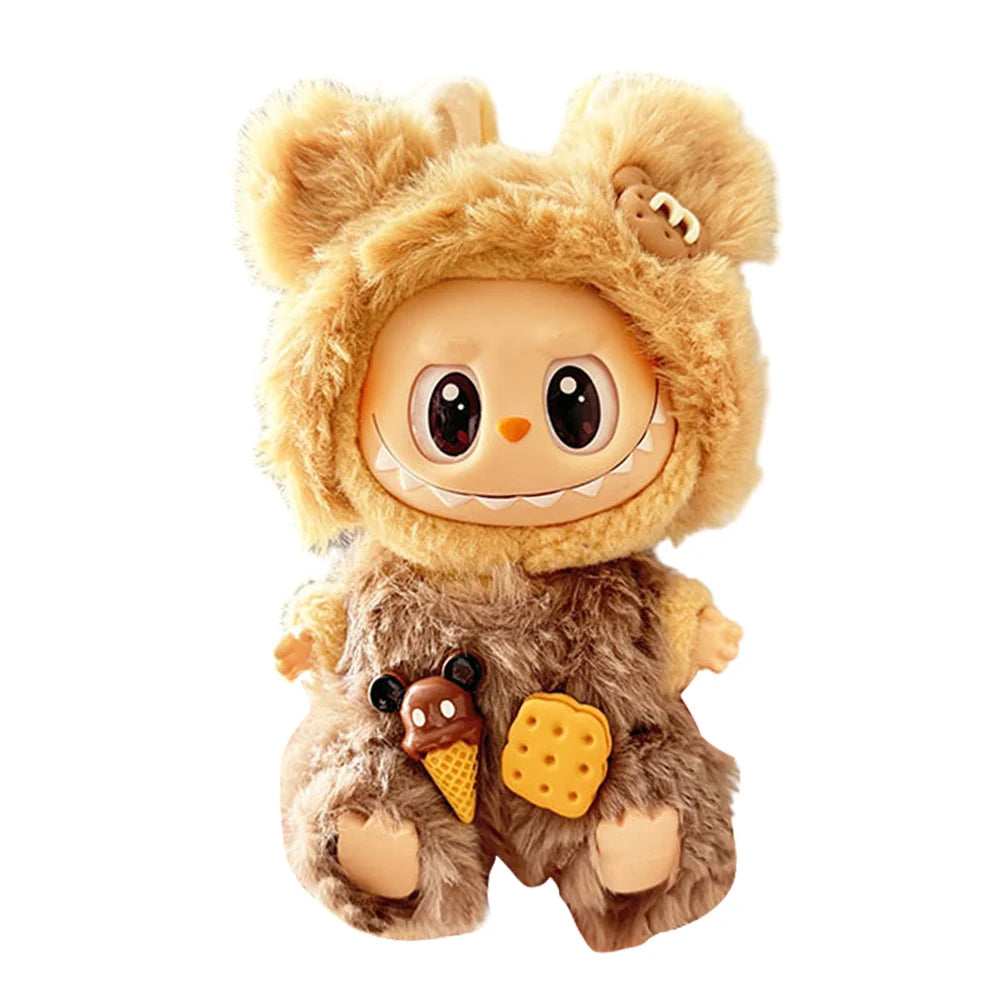 Mini Labubu Doll Clothes – 17cm Kpop Overalls Outfit (Clothes Only)