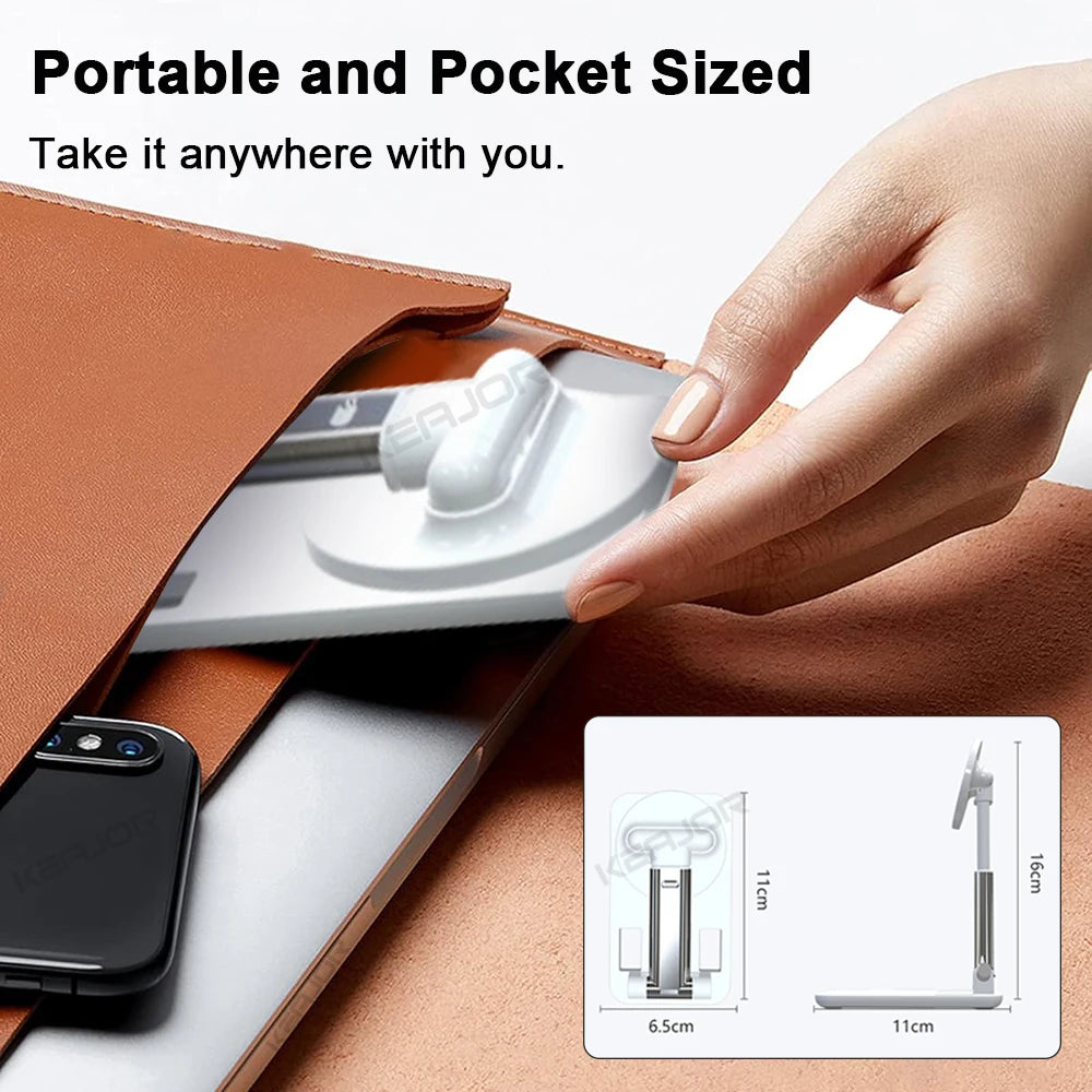 Magnetic Foldable Phone Stand – Adjustable Desktop Holder for Smartphones & Tablets