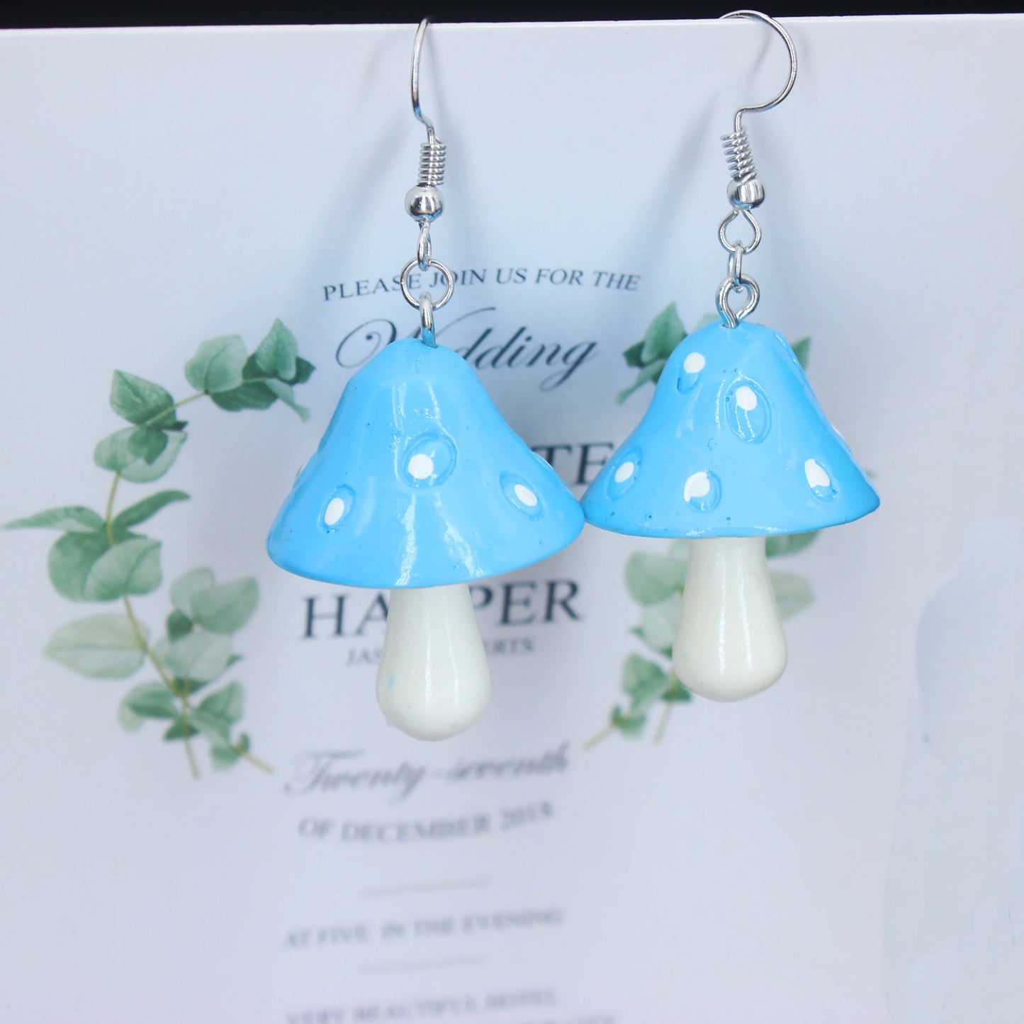 Colorful Acrylic Mushroom Drop Earrings – Cute Jewelry Gift for Girls & Women