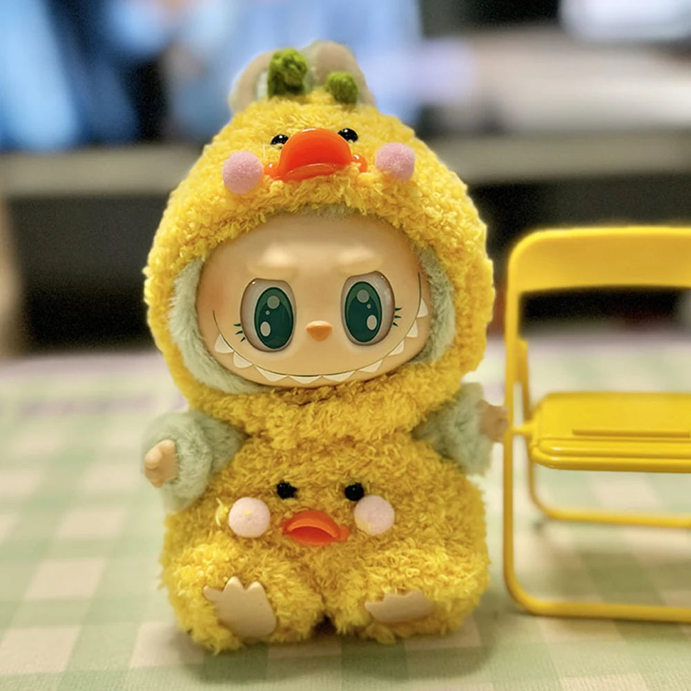 Mini Labubu Doll Clothes – 17cm Kpop Overalls Outfit (Clothes Only)
