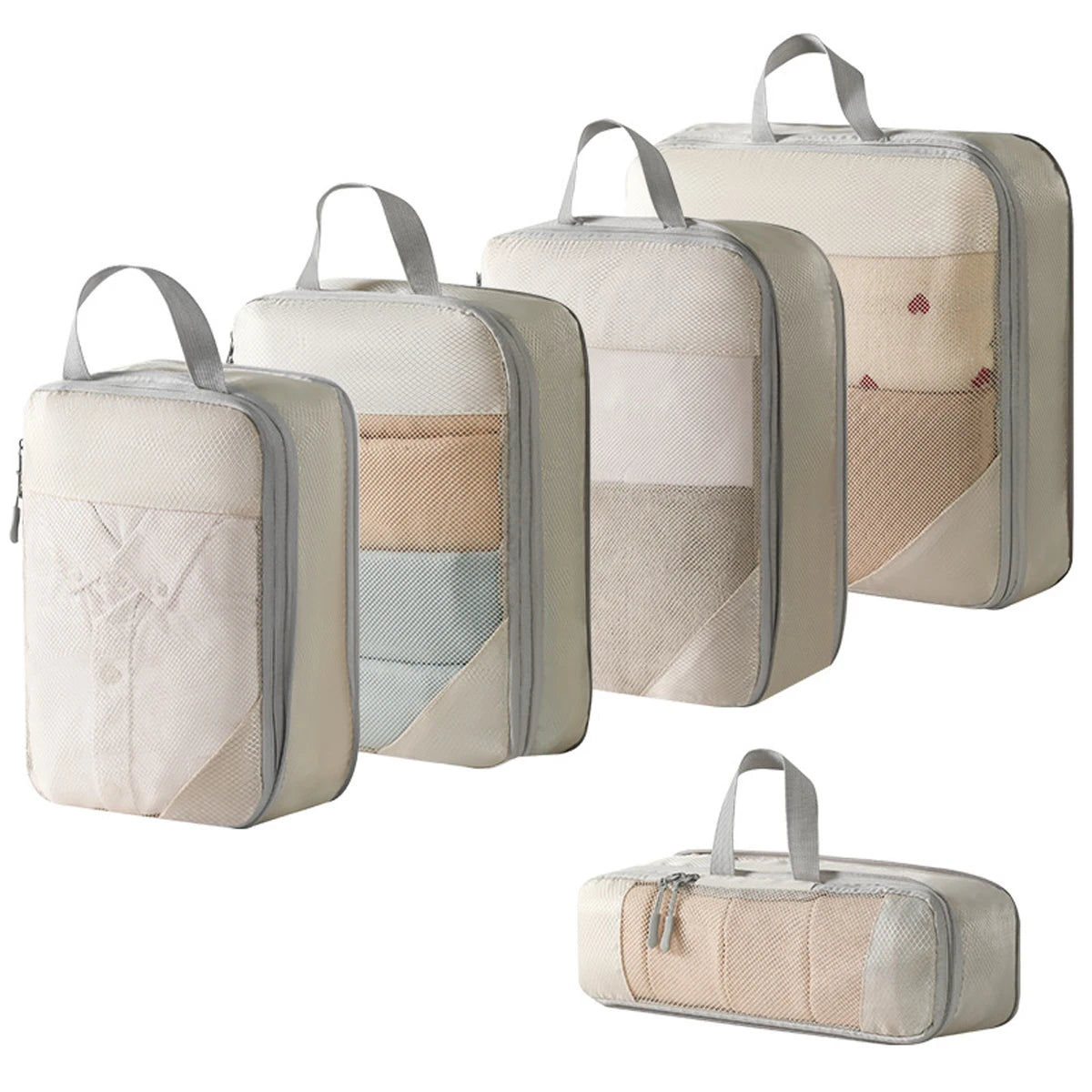 4-Piece Travel Compression Packing Cubes – Luggage Organizer Set for Efficient Travel Storage
