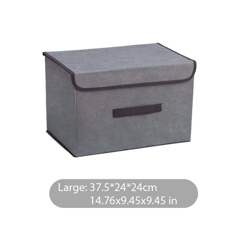 Foldable Gray Non-Woven Storage Box – Organizer for Clothes, Underwear, Toys, and Home Essentials