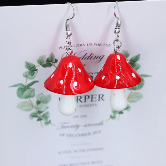 Colorful Acrylic Mushroom Drop Earrings – Cute Jewelry Gift for Girls & Women