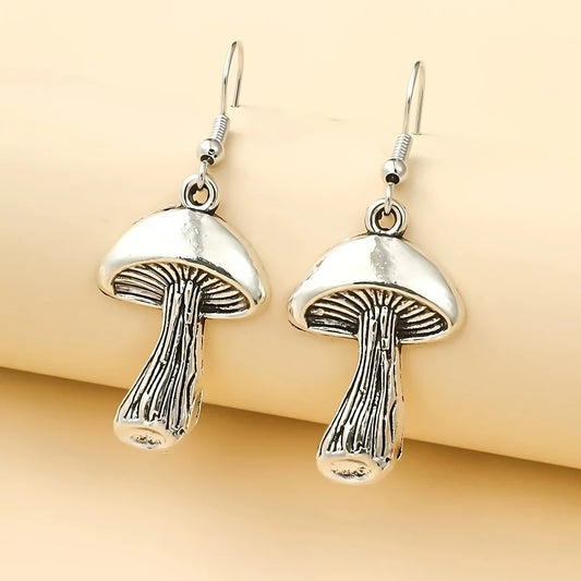 Vintage Mushroom Drop Earrings – Nature-Inspired Jewelry for Women & Plant Lovers