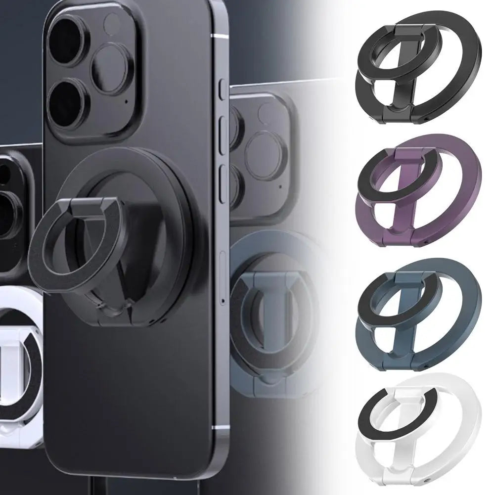 Xrea Double-Sided Magnetic Phone Holder – Metal Desktop Stand Compatible with MagSafe