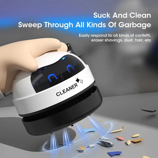 Mini Handheld Desk Vacuum – USB Rechargeable & Cordless Cleaner for Crumbs, Dust & Keyboards