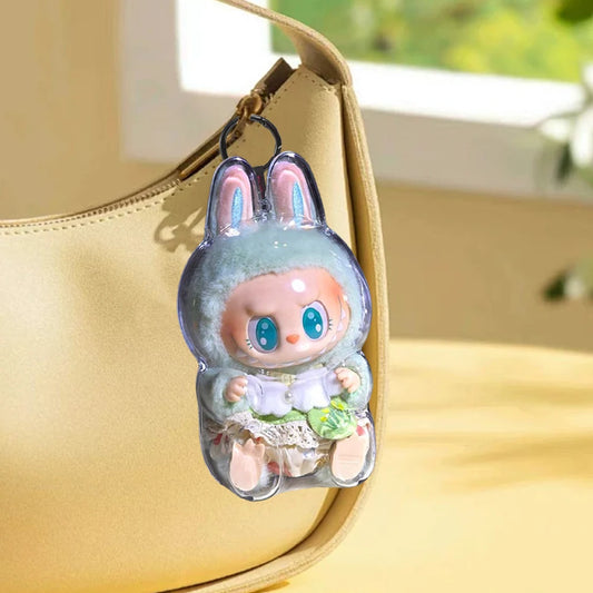 Cute Labubu Display Case – Clear Cover for Plush Party Dolls!