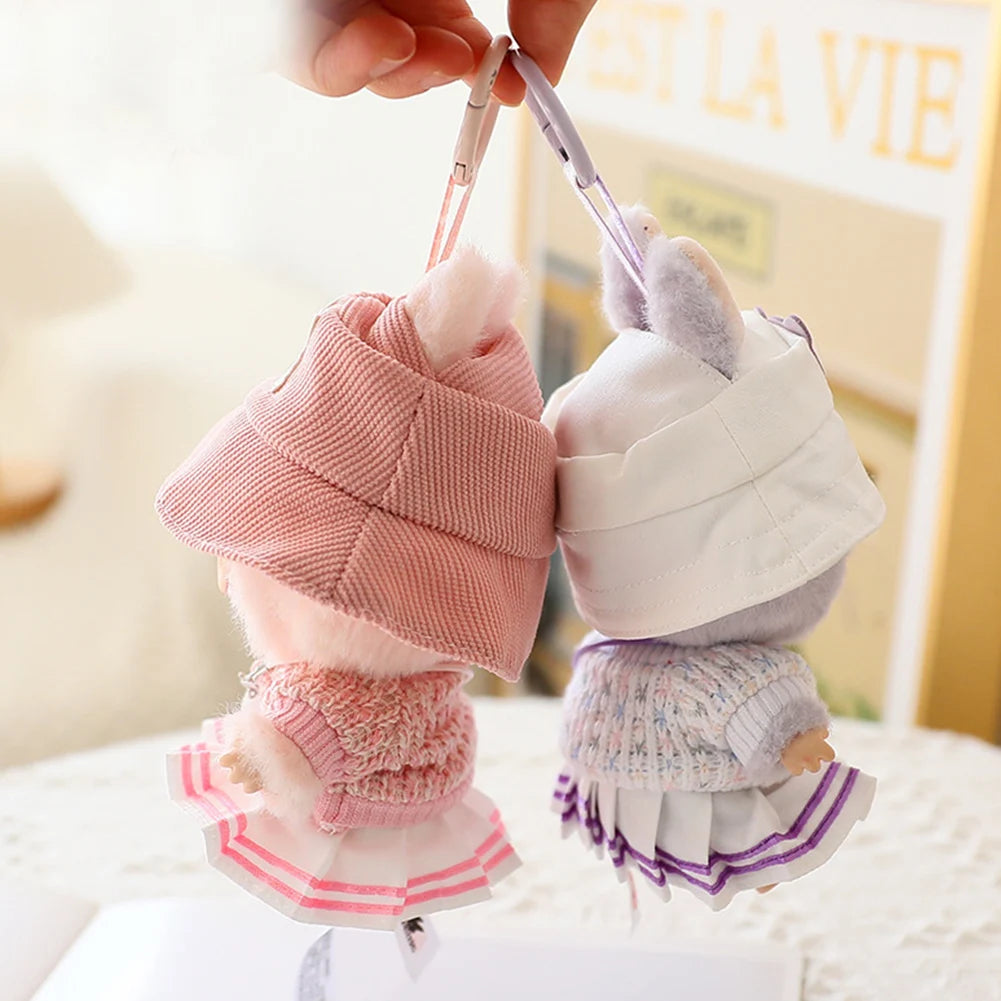 Mini Labubu-Inspired Outfit – Bear Dress & Pleated Skirt (not popmart)