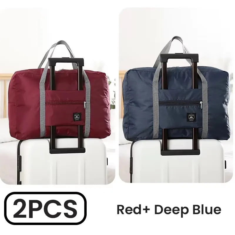 2-Piece Folding Travel Bag Set – Carry-On, Gym, Overnight