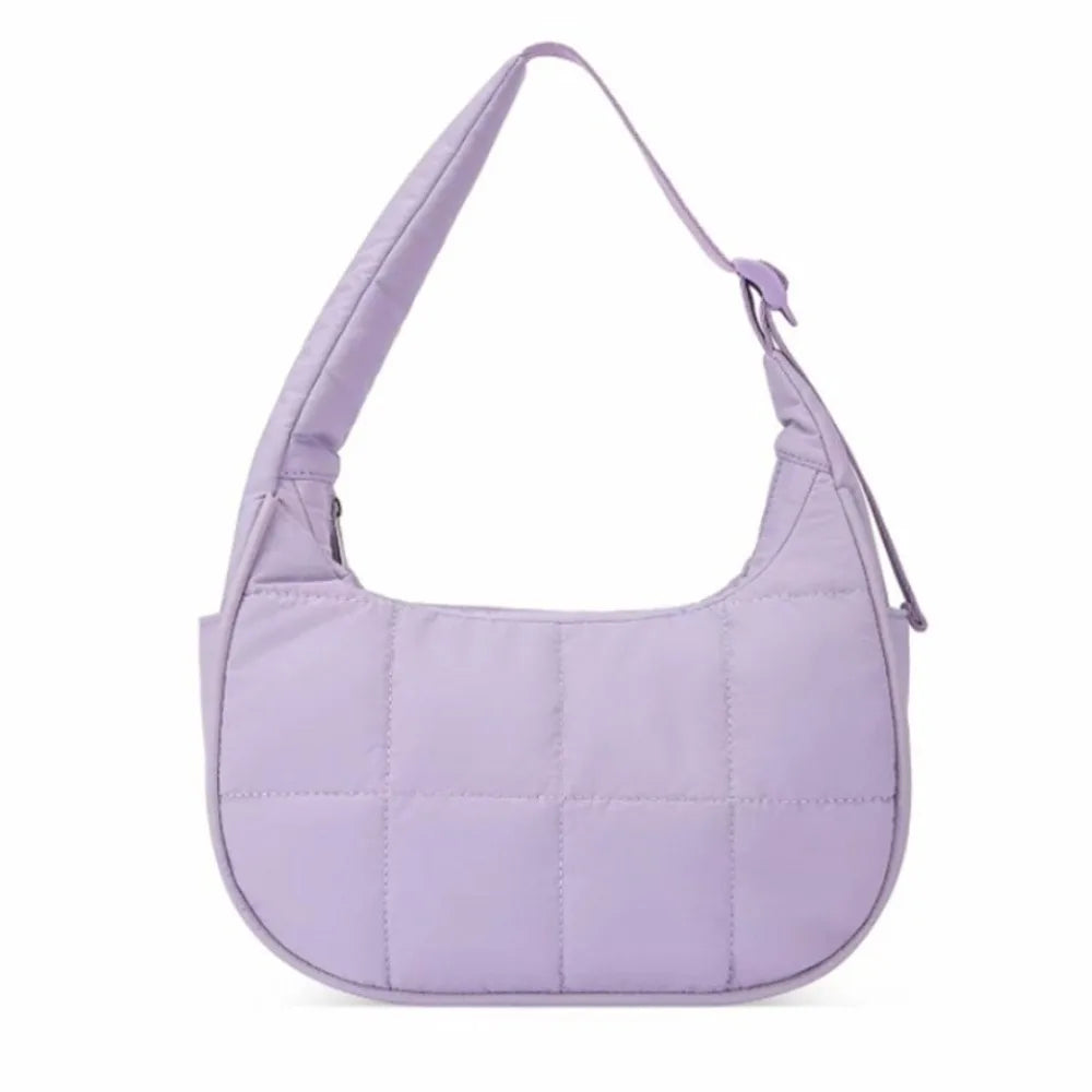 Trendy Puffer Nylon Shoulder Bag – Waterproof, Large-Capacity Underarm Tote